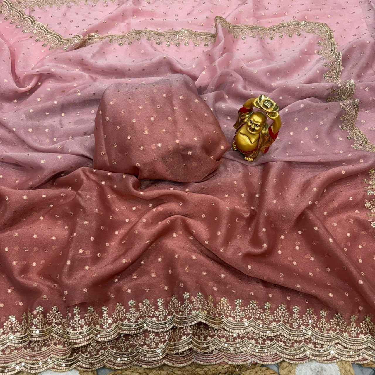MOSS BUTTI SEQWANCE WORK SAREE
