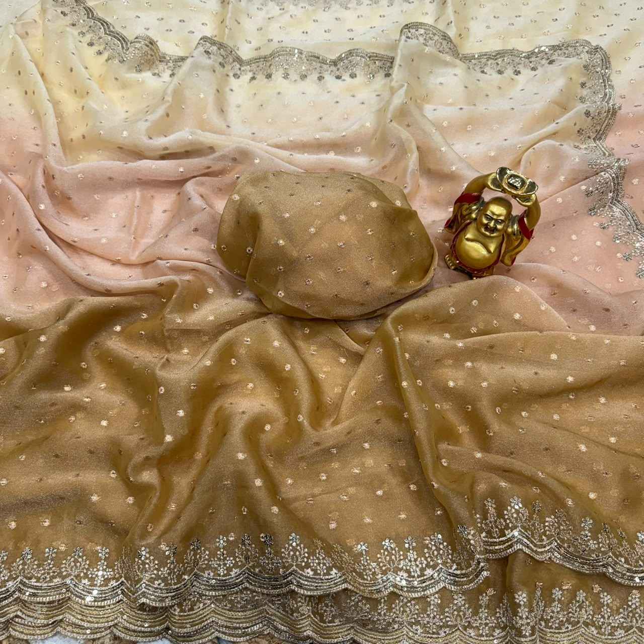 MOSS BUTTI SEQWANCE WORK SAREE