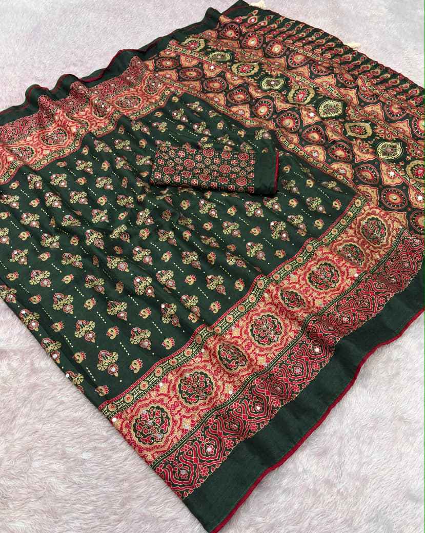 MUL COTTON ORIGINAL MIRROR WORK SAREE 1
