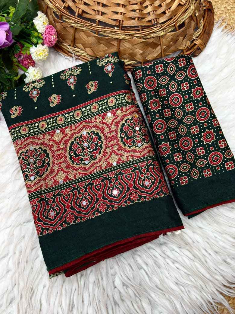 MUL COTTON ORIGINAL MIRROR WORK SAREE 1