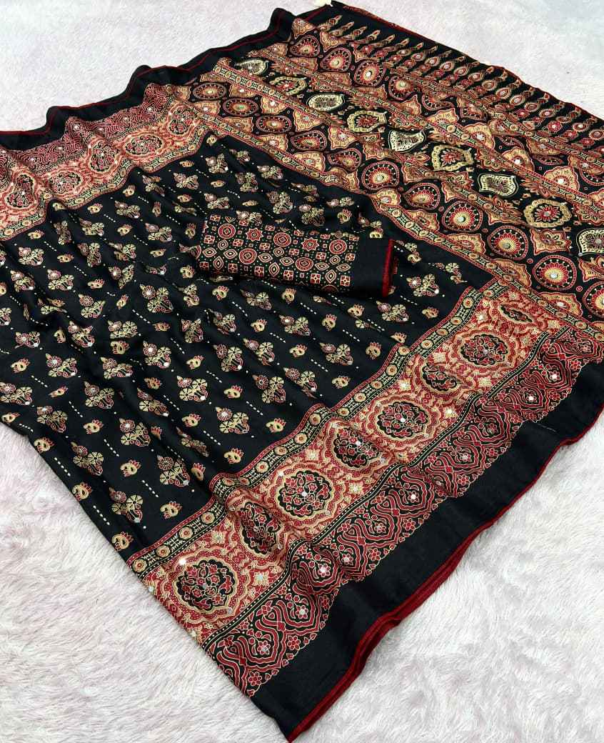 MUL COTTON ORIGINAL MIRROR WORK SAREE 1