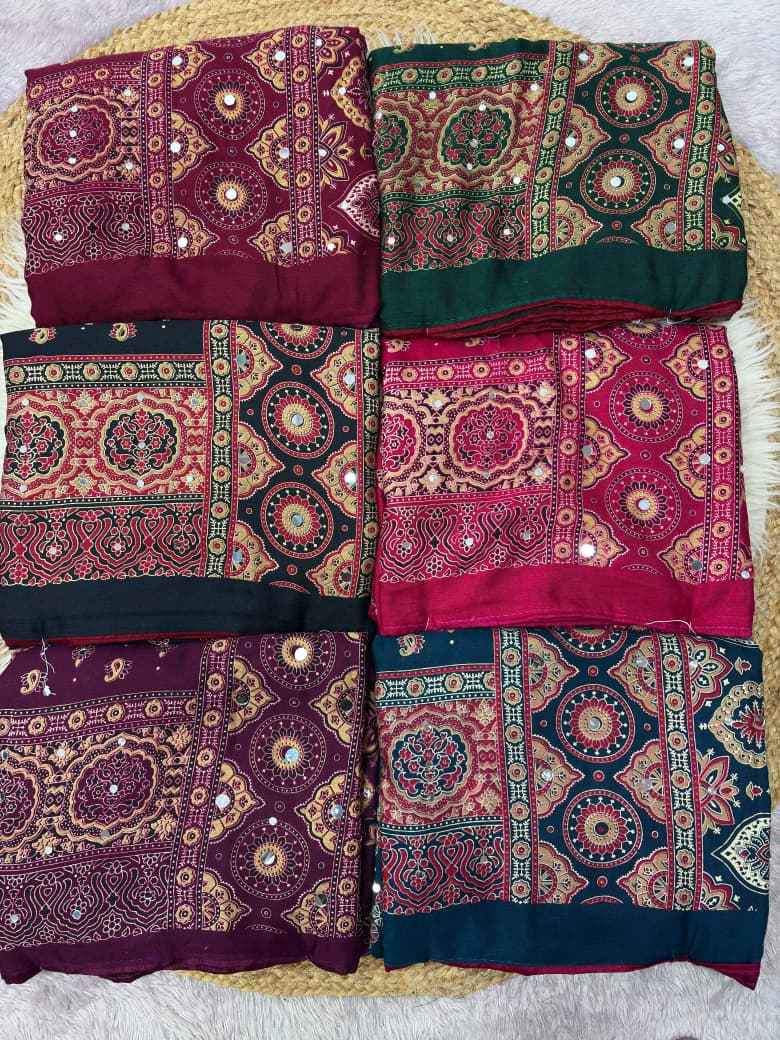 MUL COTTON ORIGINAL MIRROR WORK SAREE 1
