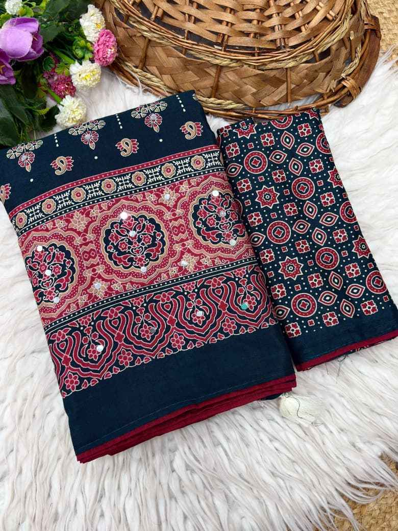 MUL COTTON ORIGINAL MIRROR WORK SAREE 1