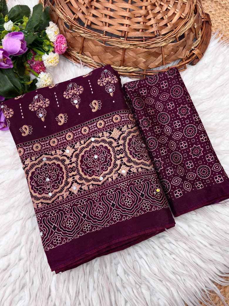 MUL COTTON ORIGINAL MIRROR WORK SAREE 1