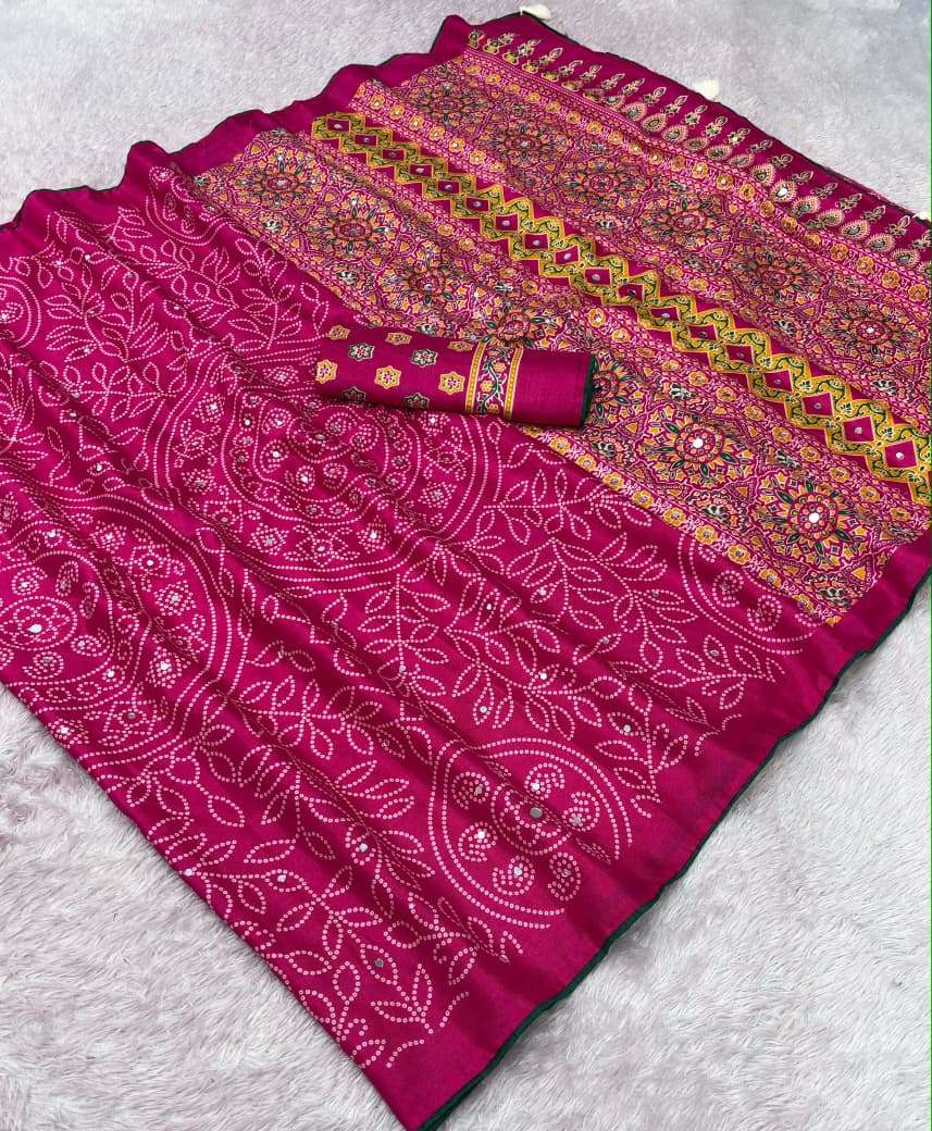 MUL COTTON ORIGINAL MIRROR WORK SAREE 