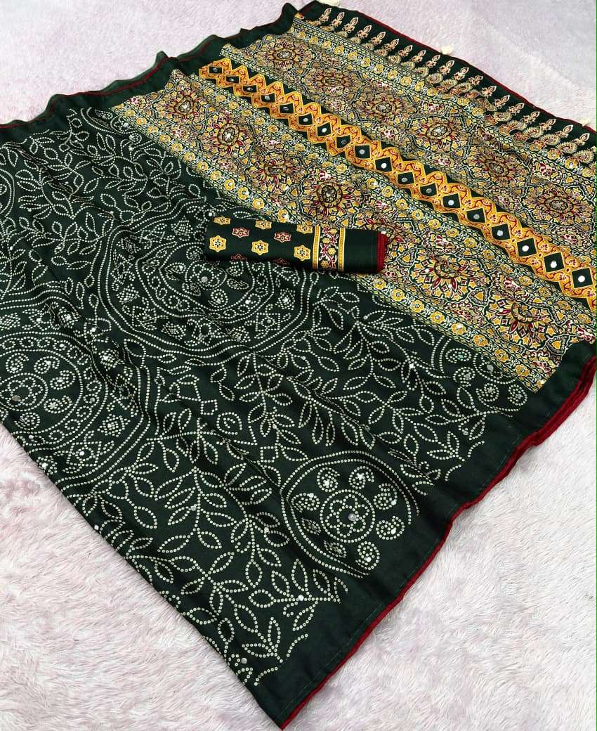 MUL COTTON ORIGINAL MIRROR WORK SAREE 