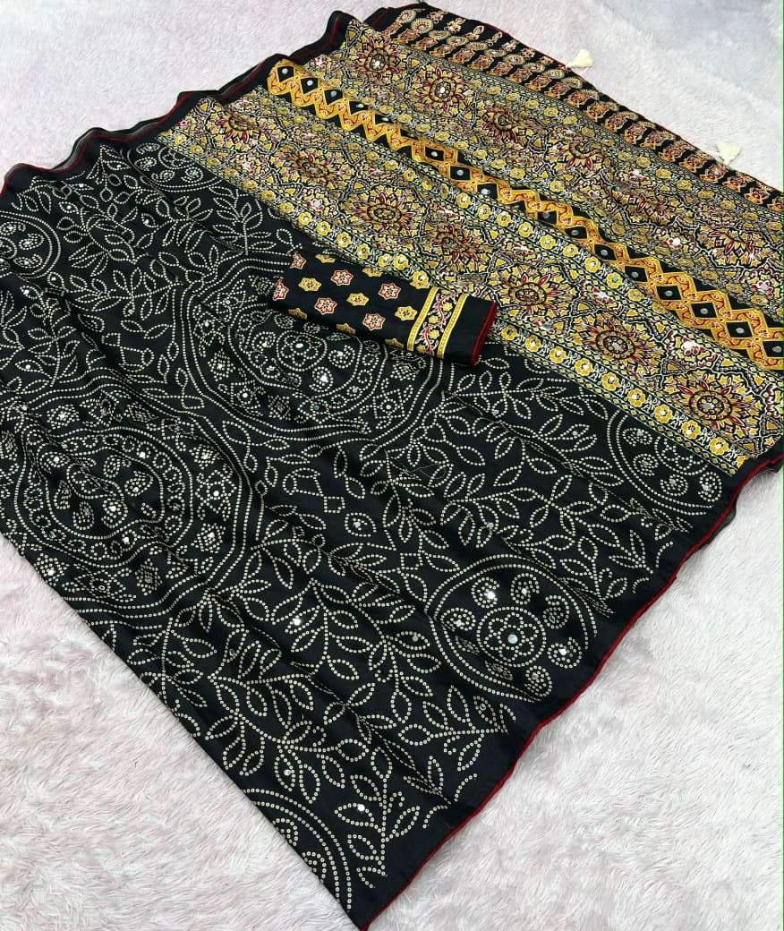 MUL COTTON ORIGINAL MIRROR WORK SAREE 
