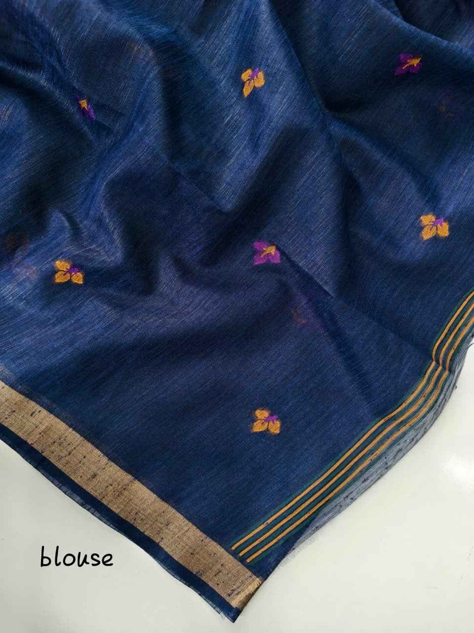 PREMIUM SOFT PURE LINEN SILK ZARI MEENA WEAVING SAREE 