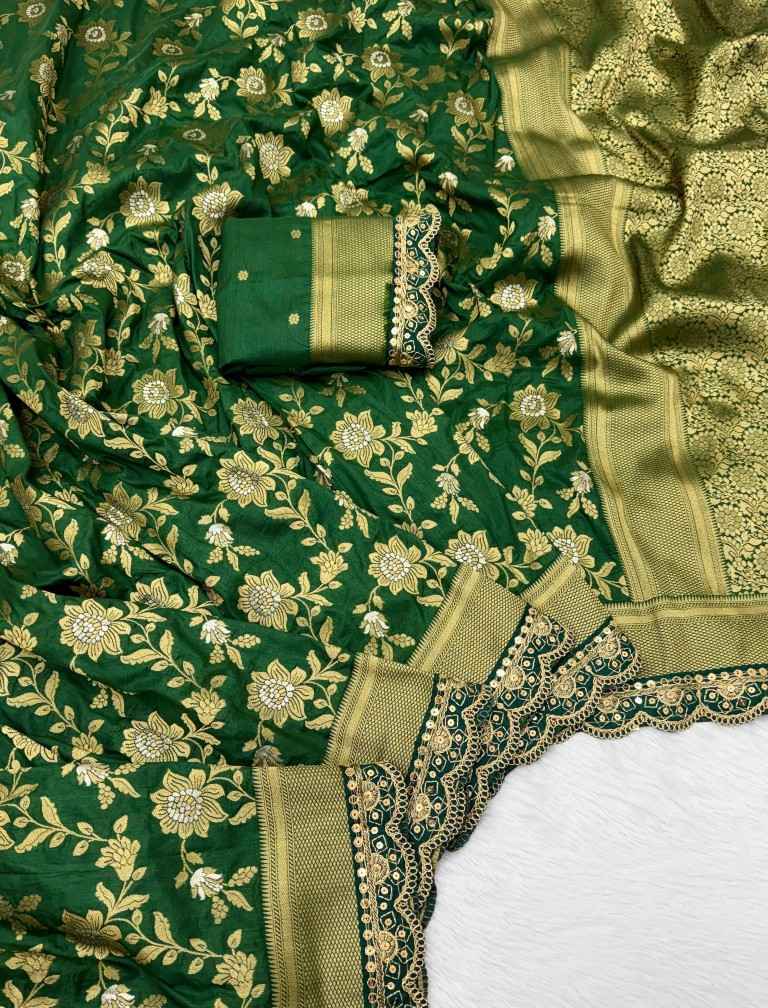 PURE KHADDI DOLA SILK GOLD ZARI WEAVING SAREE