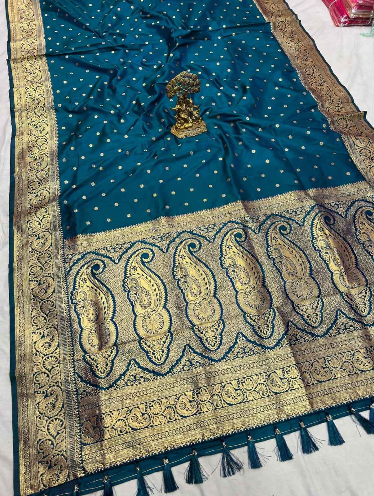 PURE SOFT BANARASI SILK GOLD ZARI WEAVING SAREE 1