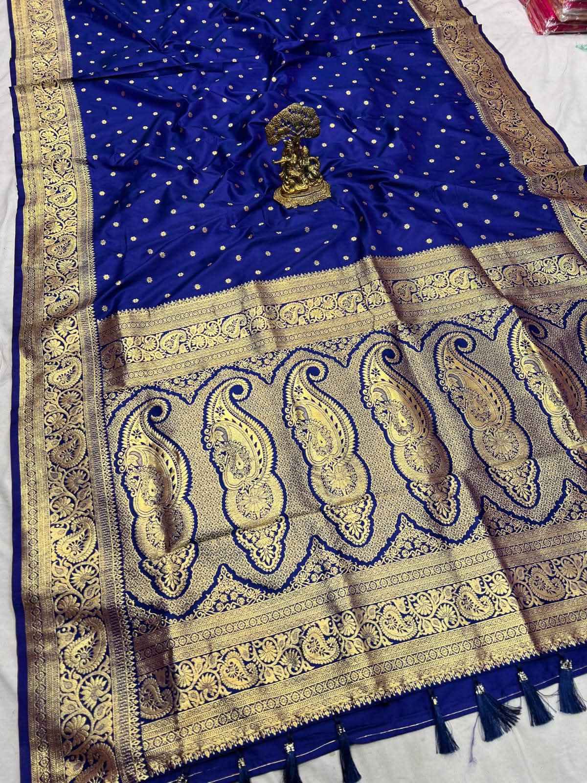 PURE SOFT BANARASI SILK GOLD ZARI WEAVING SAREE 1