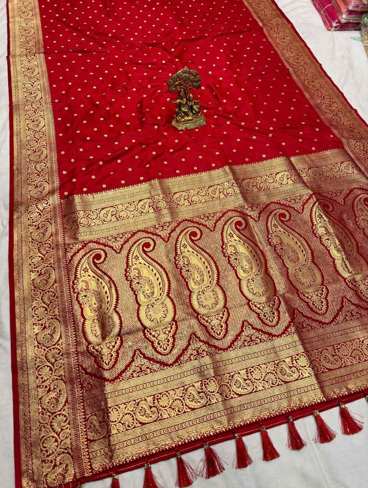 PURE SOFT BANARASI SILK GOLD ZARI WEAVING SAREE 1