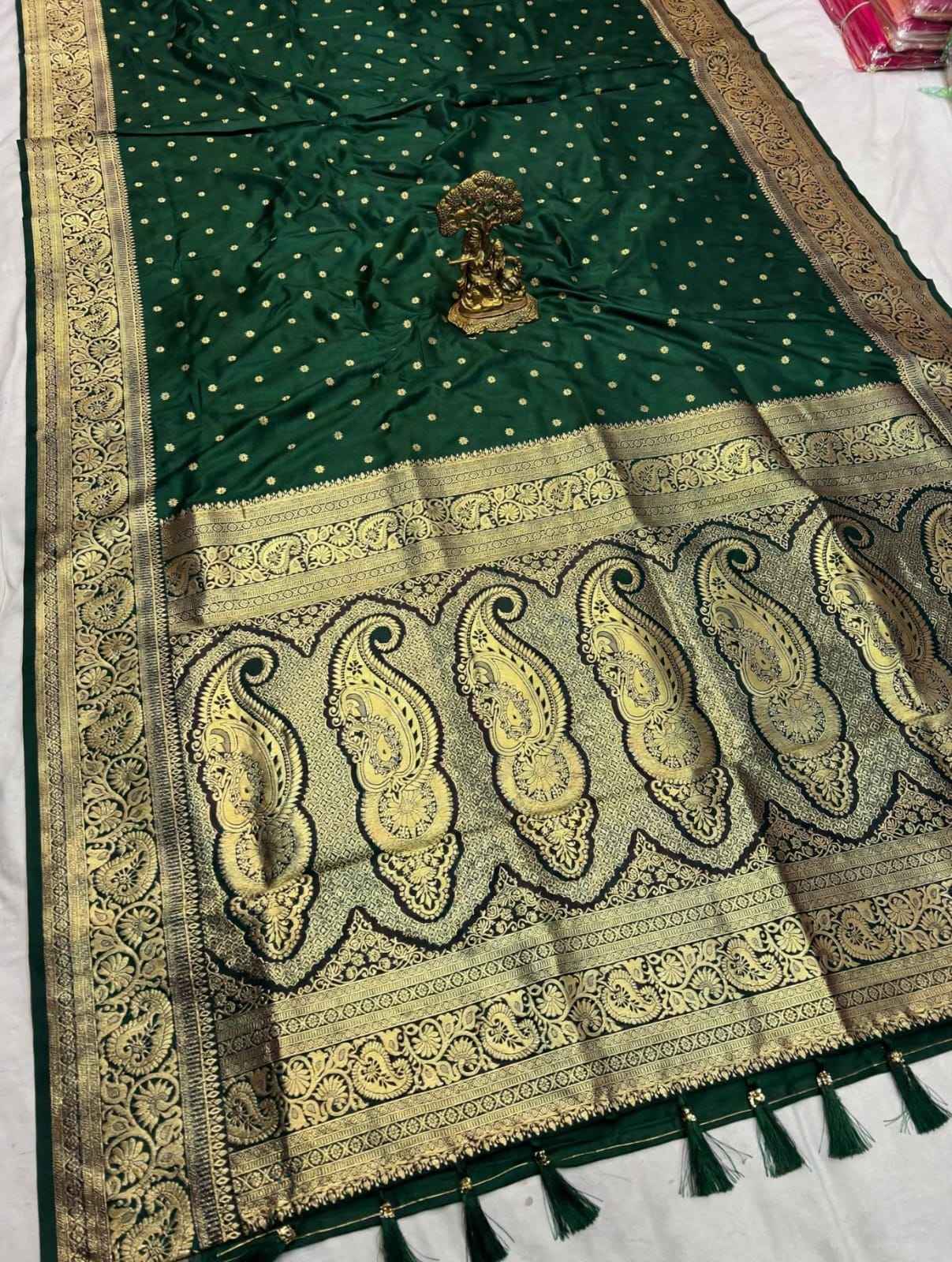 PURE SOFT BANARASI SILK GOLD ZARI WEAVING SAREE 1
