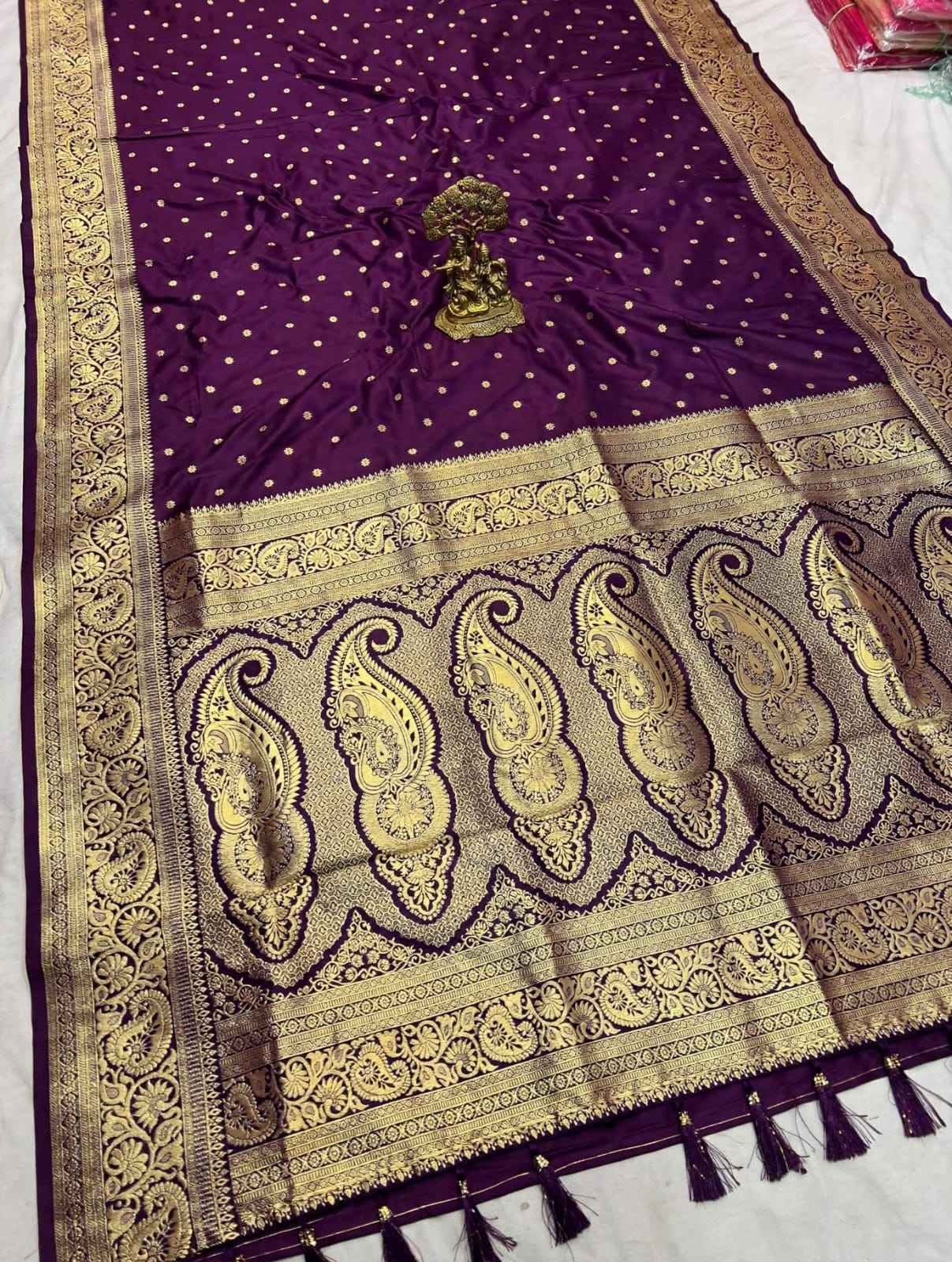 PURE SOFT BANARASI SILK GOLD ZARI WEAVING SAREE 1