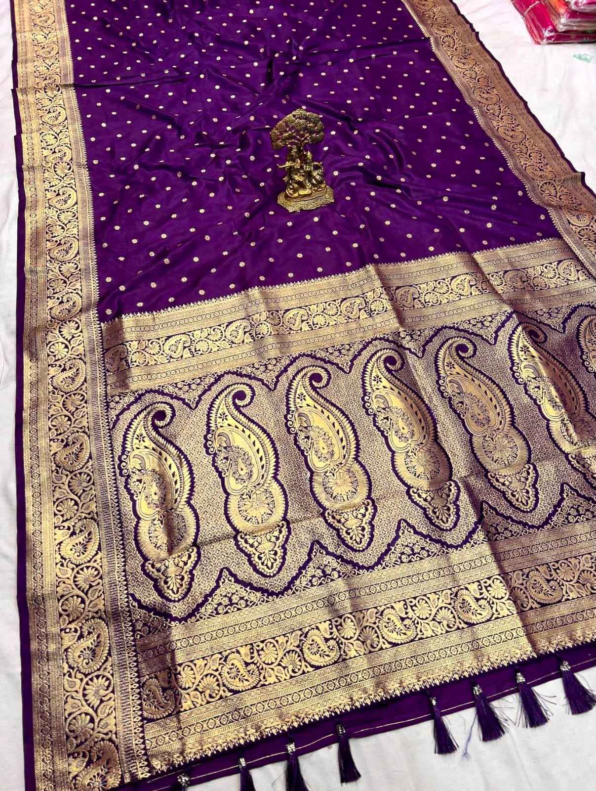 PURE SOFT BANARASI SILK GOLD ZARI WEAVING SAREE 1