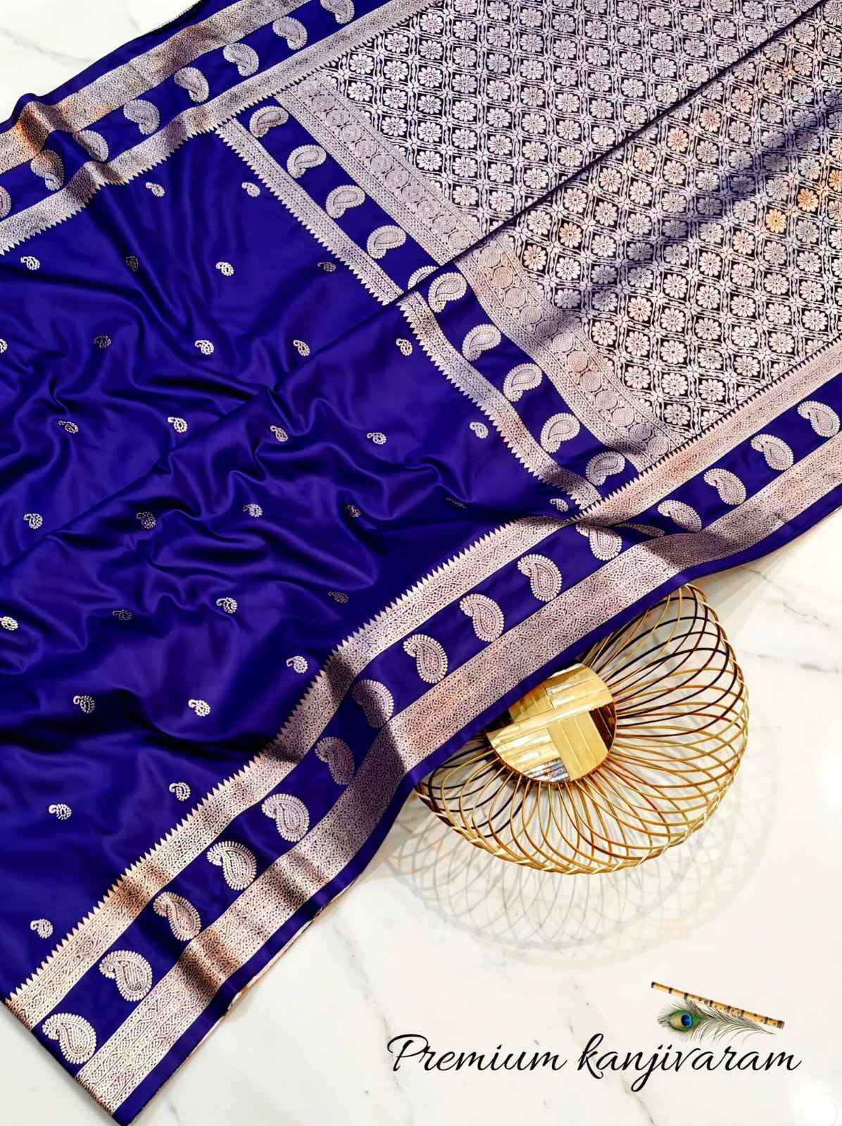 PURE SOFT BANARASI SILK GOLD ZARI WEAVING SAREE 2