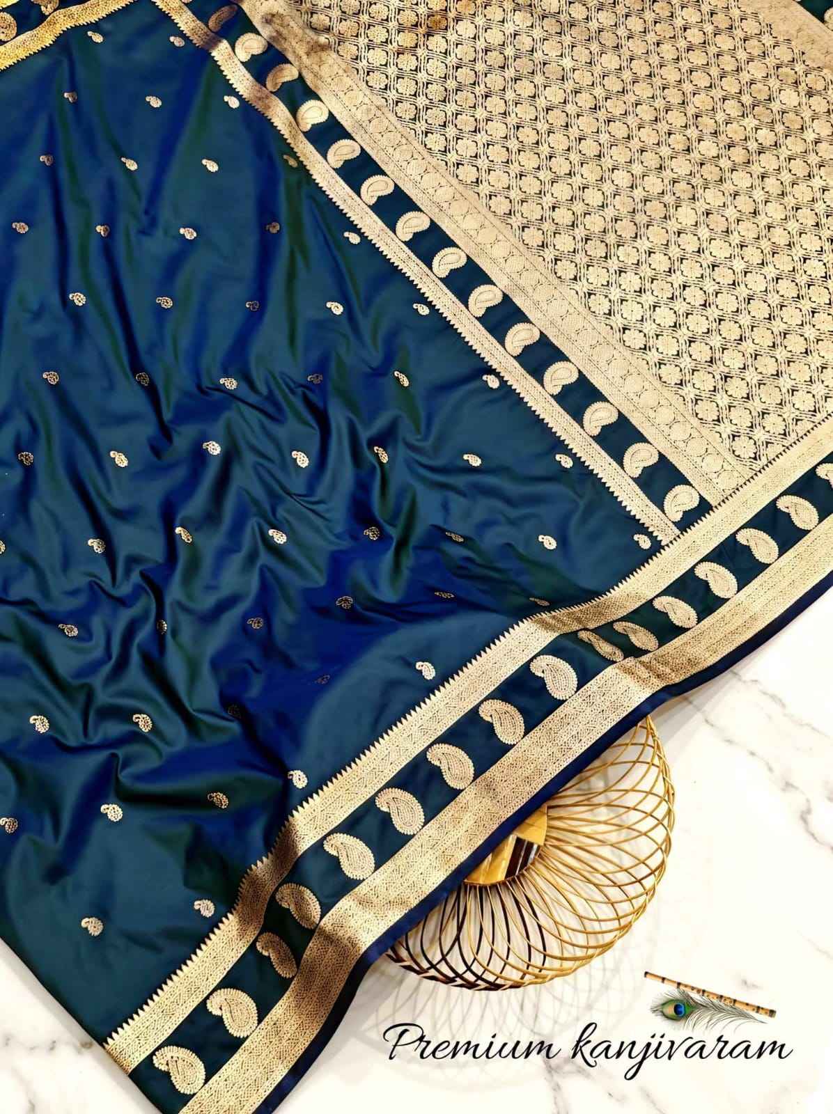 PURE SOFT BANARASI SILK GOLD ZARI WEAVING SAREE 2