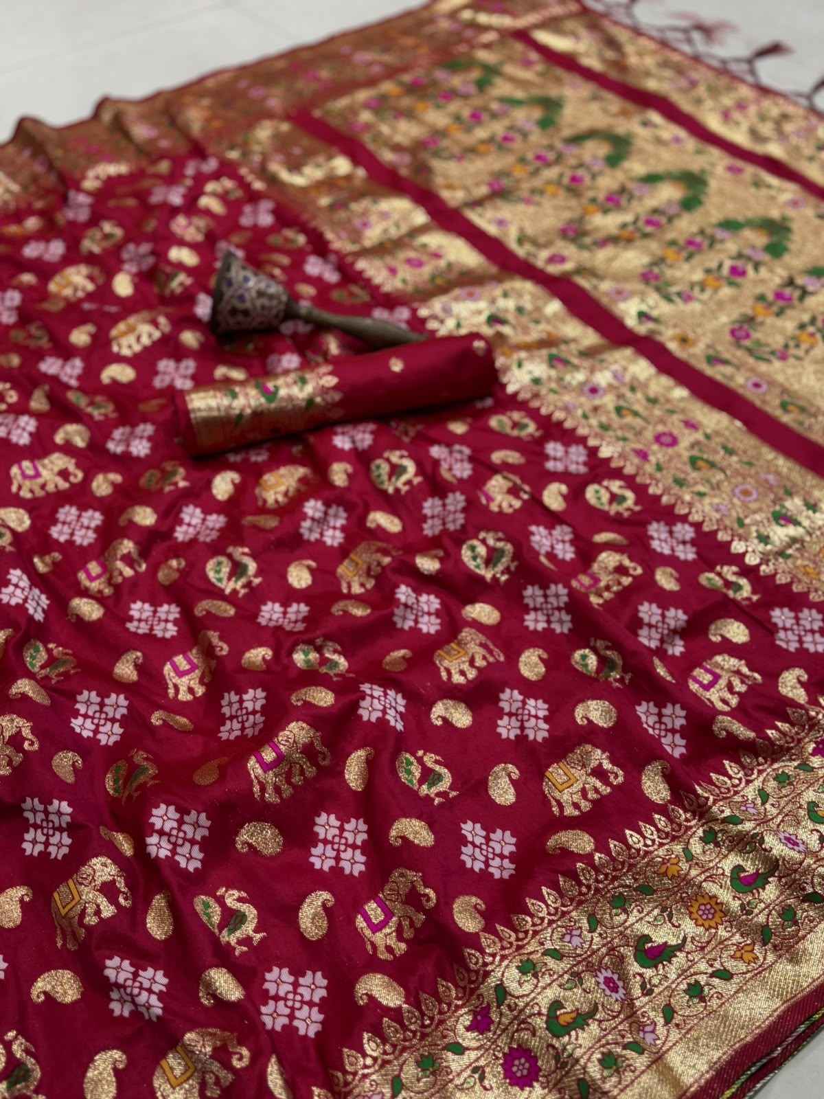 PURE SOFT KANCHIVRAM PETHANI SILK ZARI WEAVING NITA AMBANI SAREE