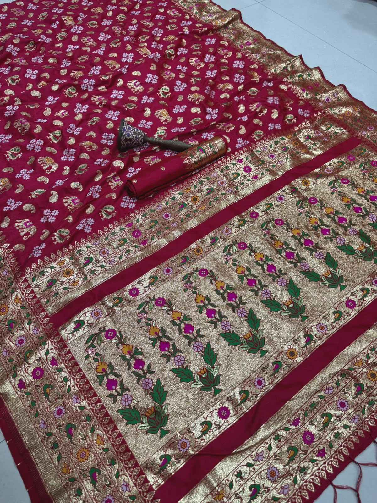 PURE SOFT KANCHIVRAM PETHANI SILK ZARI WEAVING NITA AMBANI SAREE