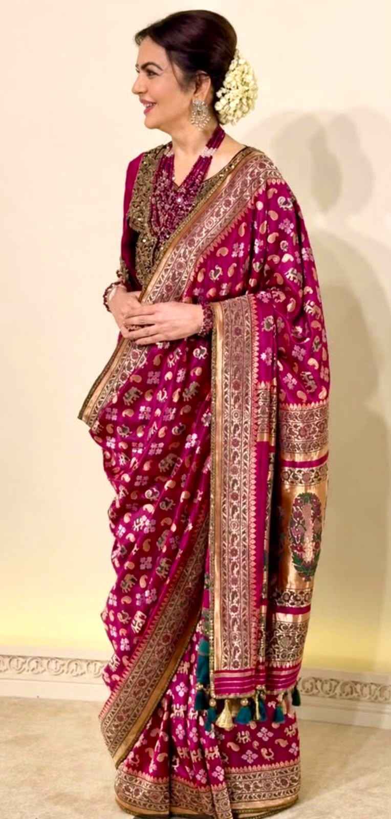 PURE SOFT KANCHIVRAM PETHANI SILK ZARI WEAVING NITA AMBANI SAREE