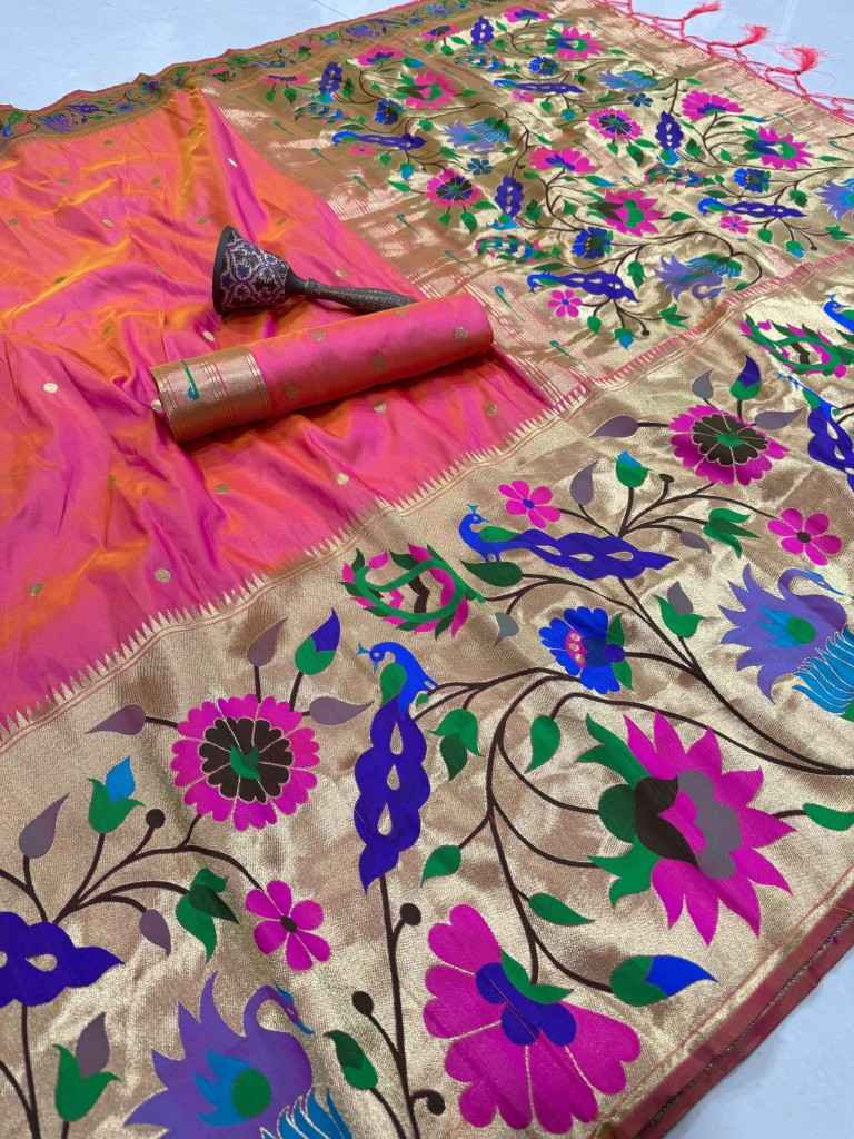 PURE SOFT KANCHIVRAM PETHANI SILK ZARI WEAVING SAREE 2