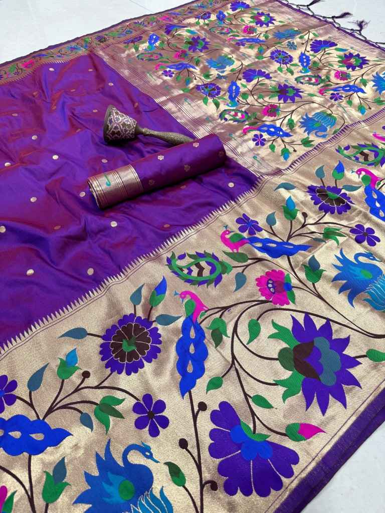 PURE SOFT KANCHIVRAM PETHANI SILK ZARI WEAVING SAREE 2