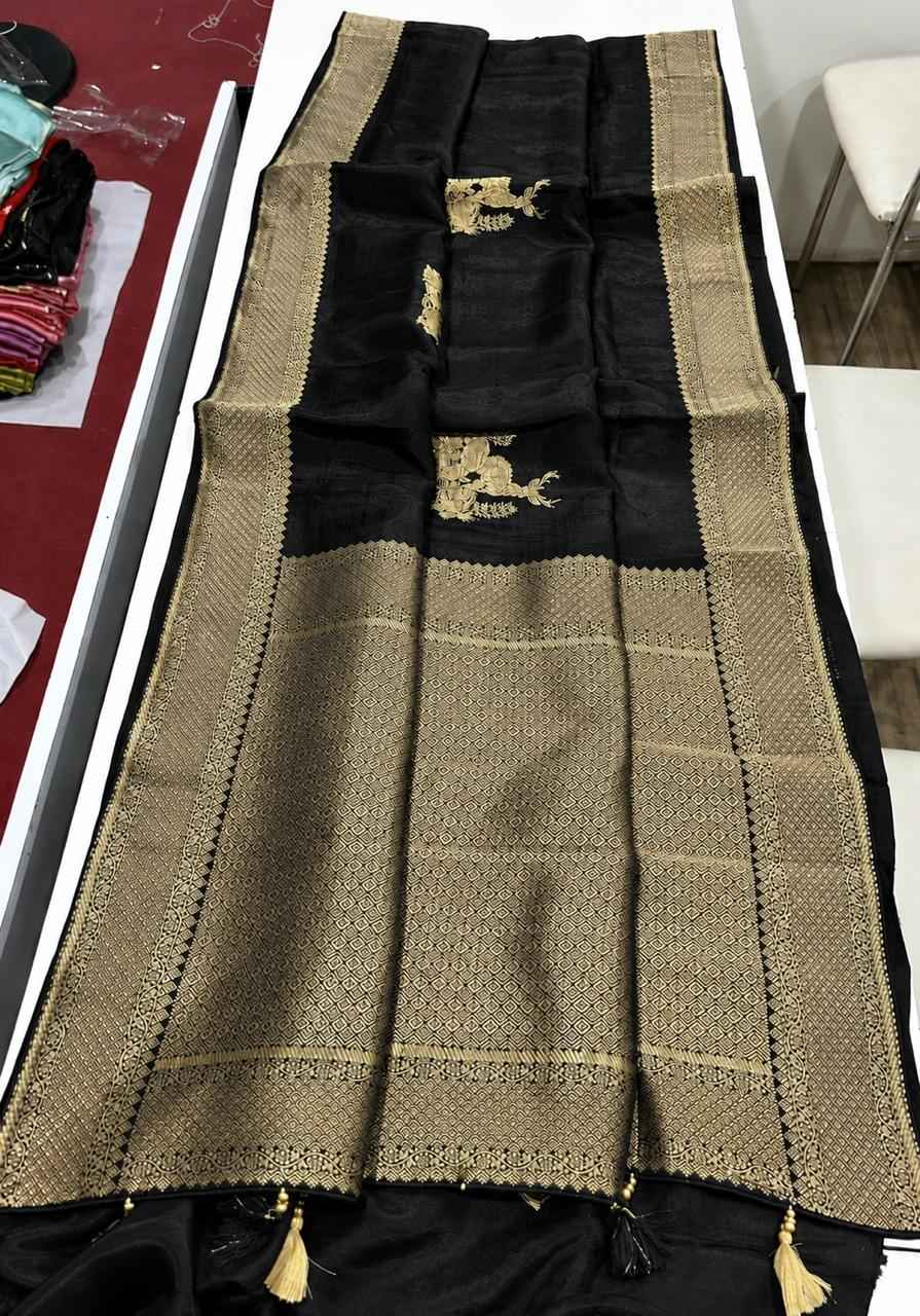 PURE SOFT RUSSIAN SILK HIRAN ZARI WEAVING SAREE 