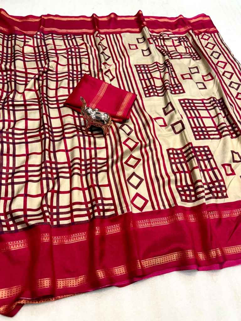PURE SOFT TUSSAR KASHMIRI PRINT SAREE