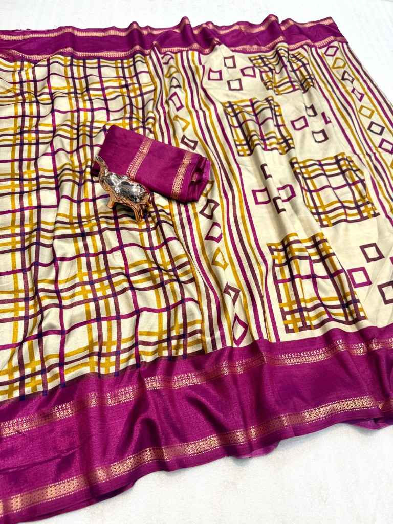 PURE SOFT TUSSAR KASHMIRI PRINT SAREE