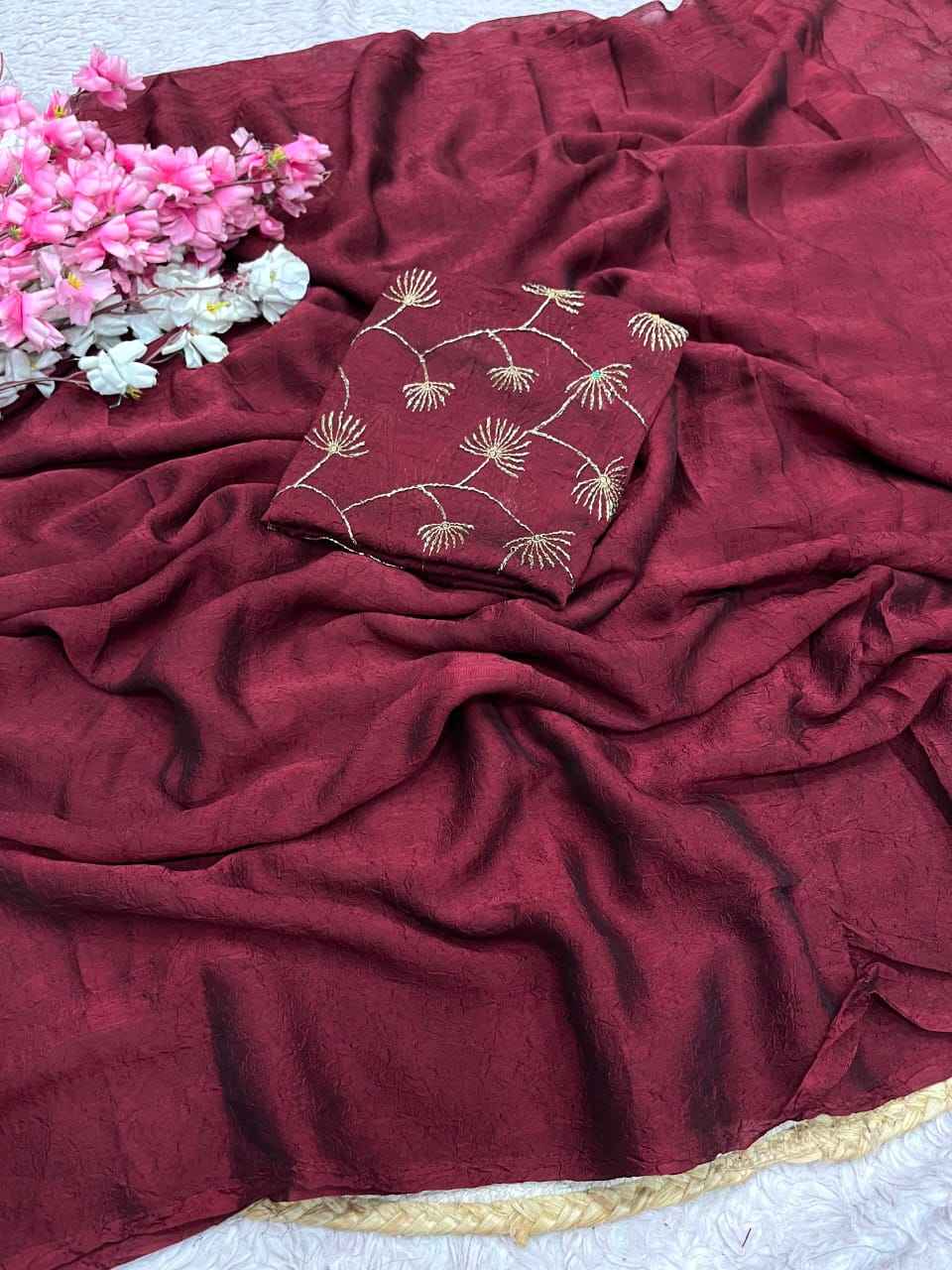 RANGOLI CRUSH PLAIN DESIGNER SAREE