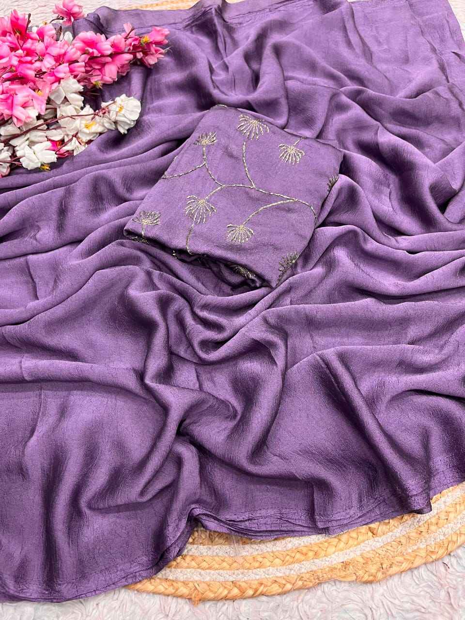 RANGOLI CRUSH PLAIN DESIGNER SAREE