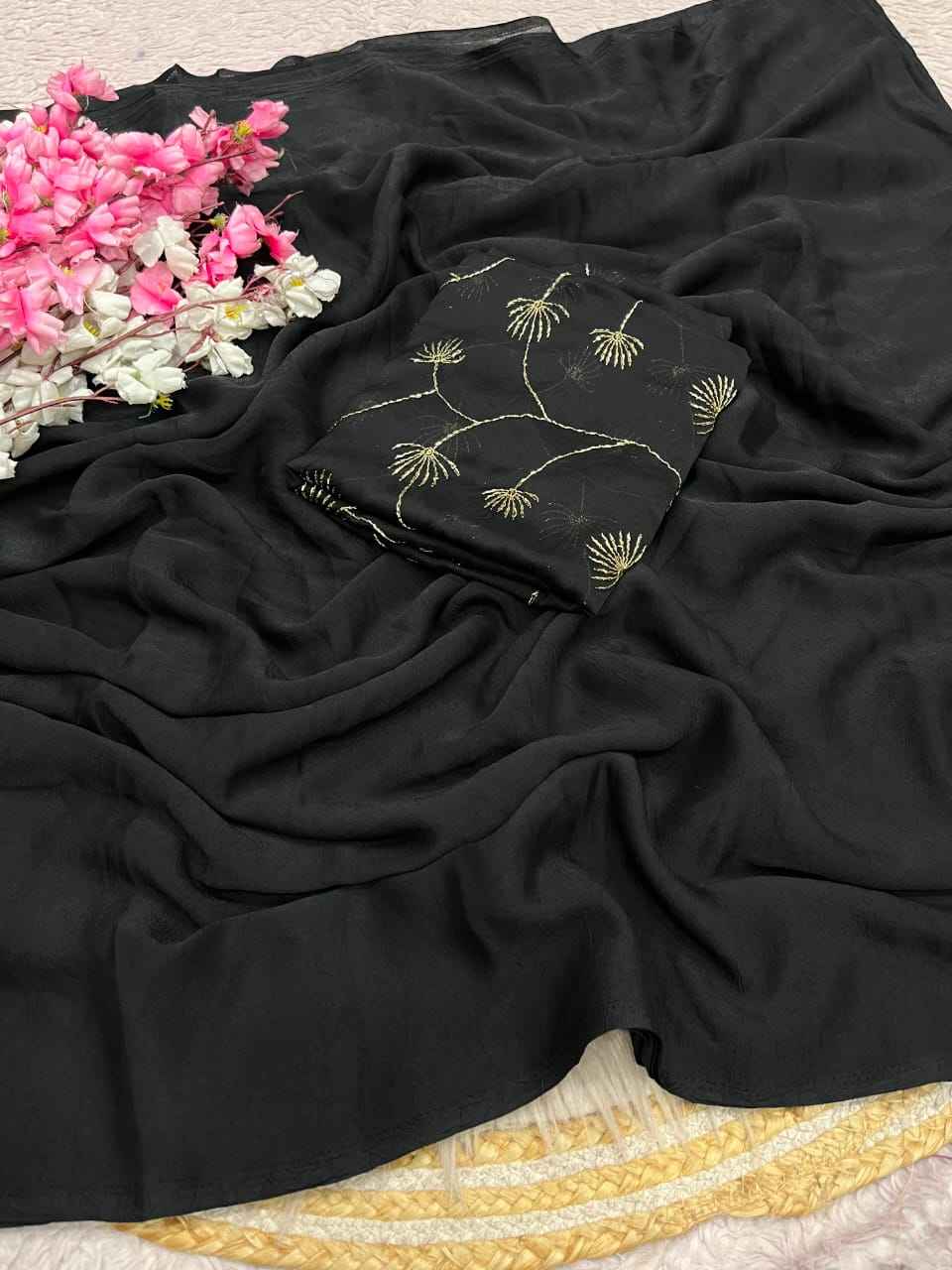 RANGOLI CRUSH PLAIN DESIGNER SAREE