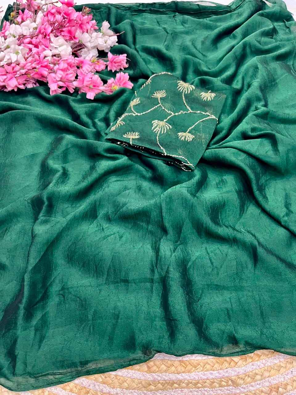 RANGOLI CRUSH PLAIN DESIGNER SAREE