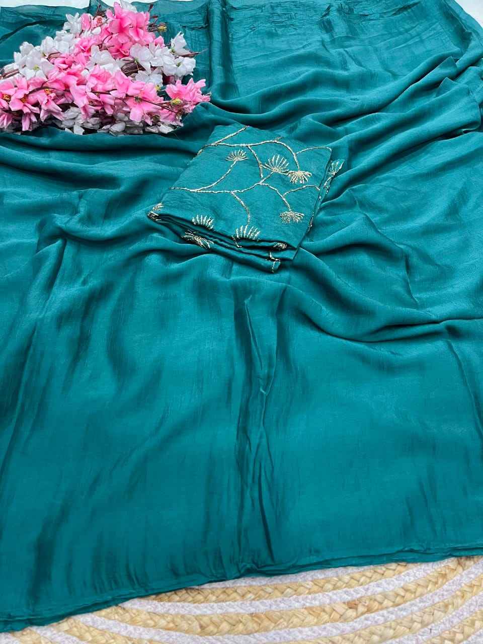 RANGOLI CRUSH PLAIN DESIGNER SAREE