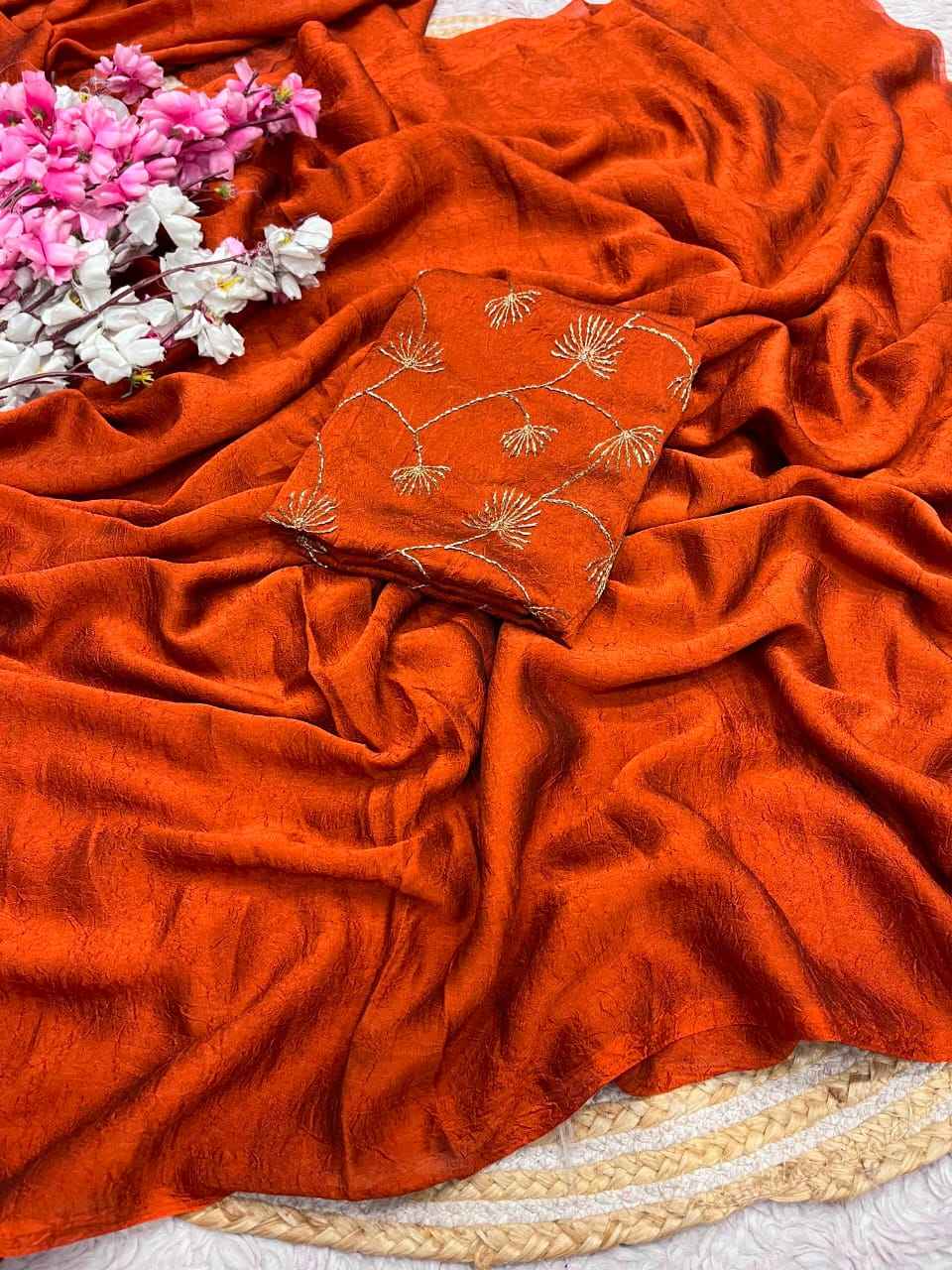 RANGOLI CRUSH PLAIN DESIGNER SAREE
