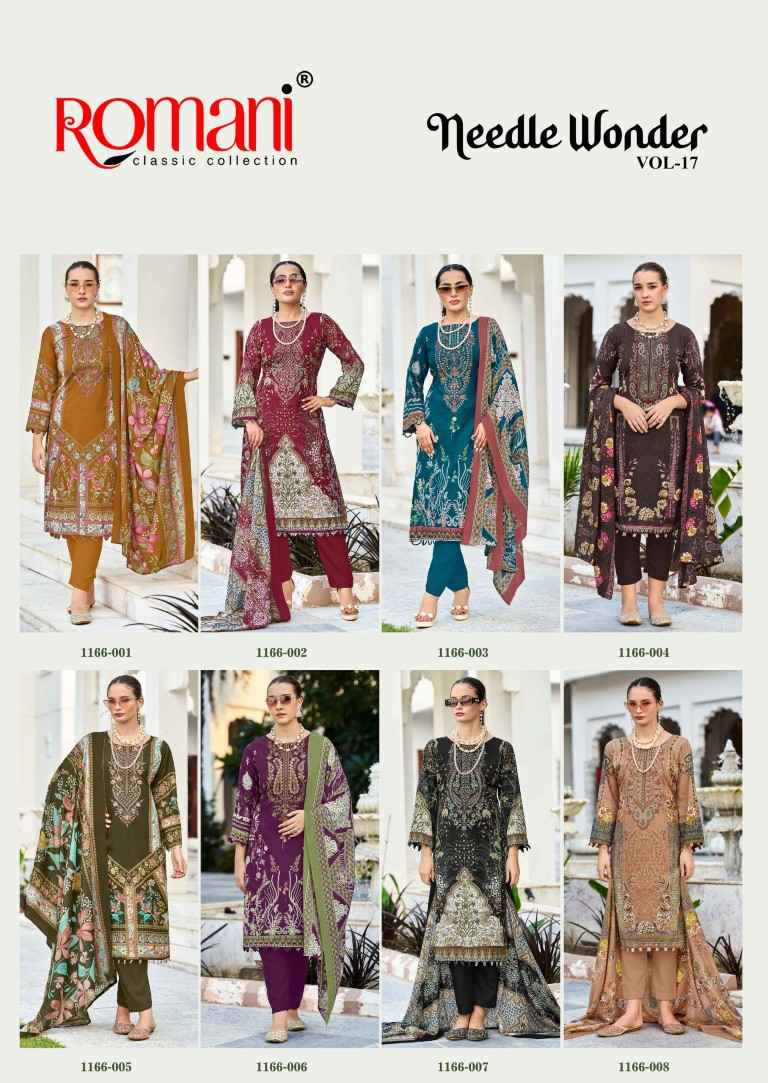 ROMANI NEEDLE WONDER VOL-17 SOFT COTTON DIGITAL PRINTED DRESS MATERIAL 