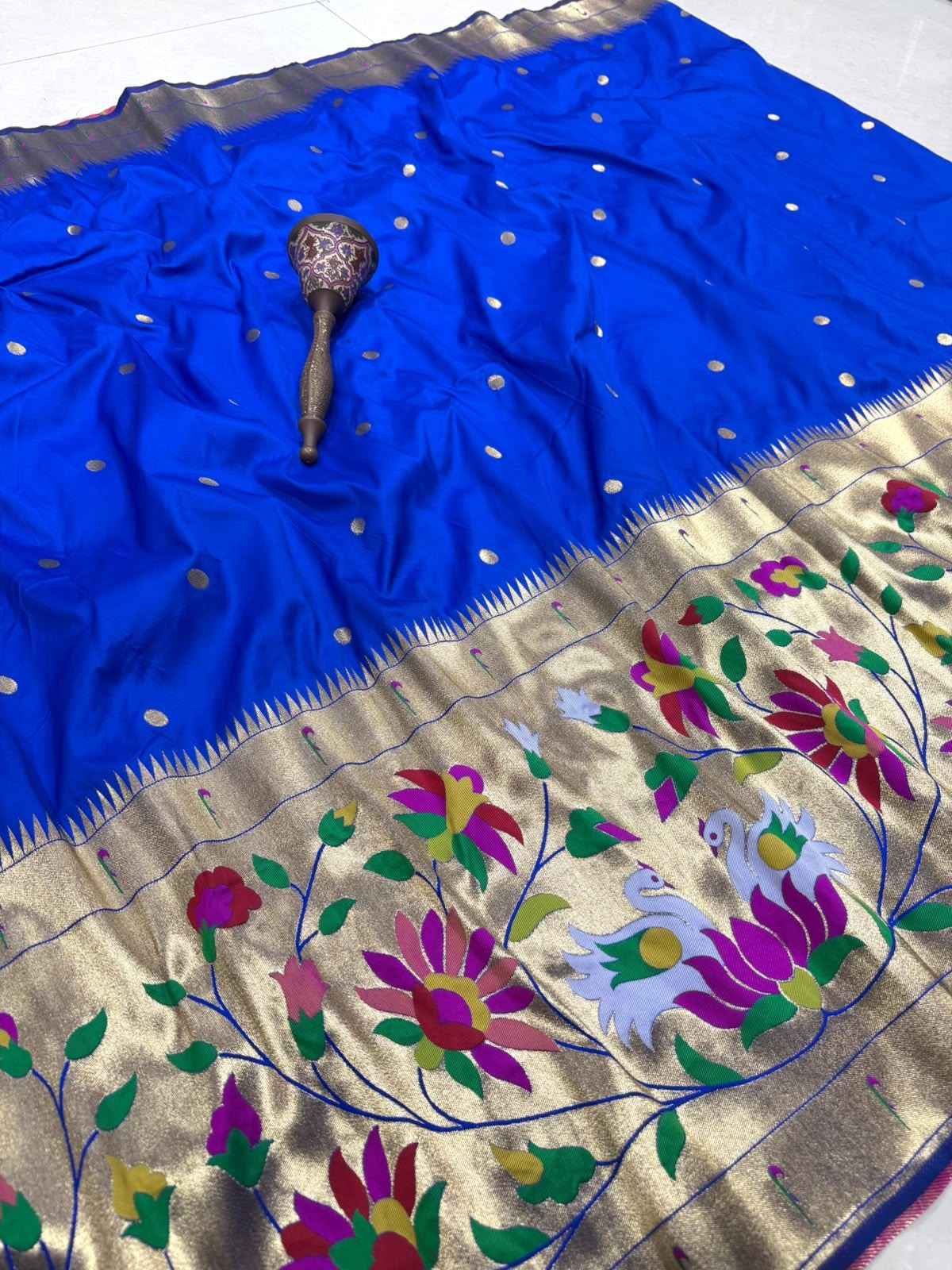 SOFT BANARASI PAITHANI SILK ZARI WEAVING UNSTICH LAHENGA CHOLI 2