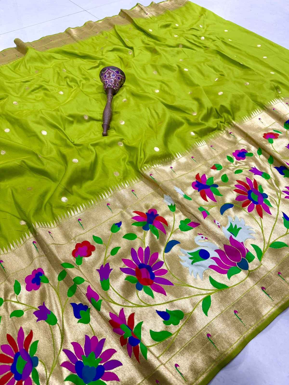 SOFT BANARASI PAITHANI SILK ZARI WEAVING UNSTICH LAHENGA CHOLI 2