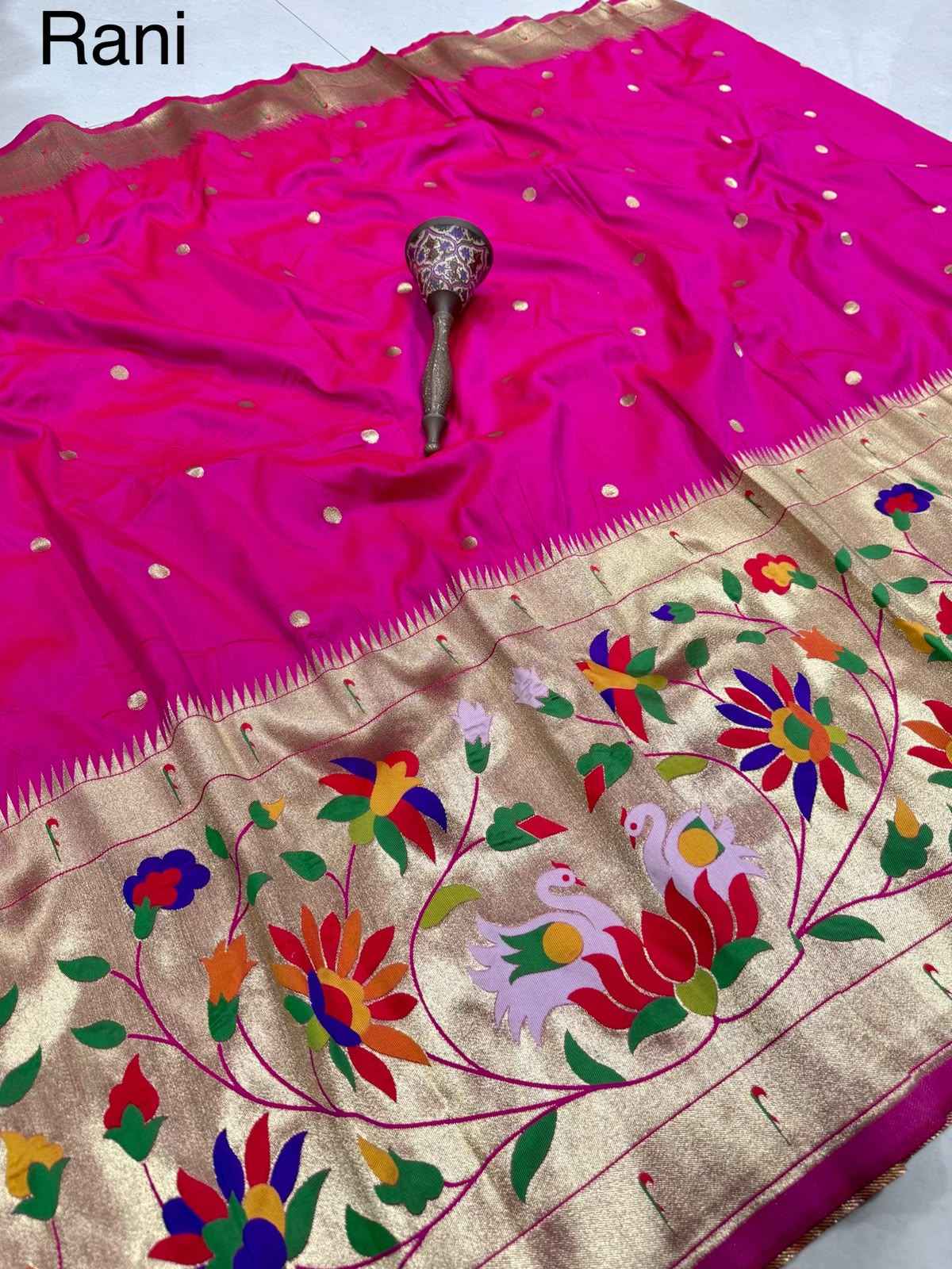 SOFT BANARASI PAITHANI SILK ZARI WEAVING UNSTICH LAHENGA CHOLI 2