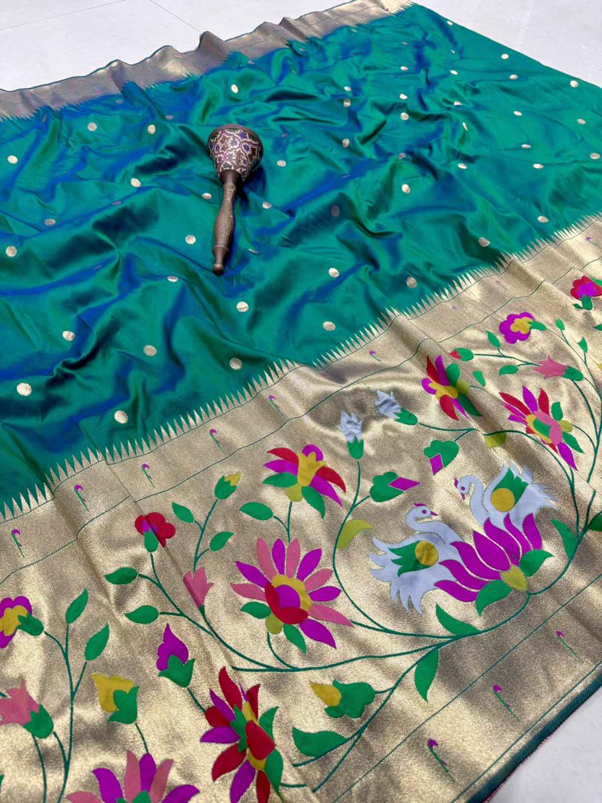 SOFT BANARASI PAITHANI SILK ZARI WEAVING UNSTICH LAHENGA CHOLI 2