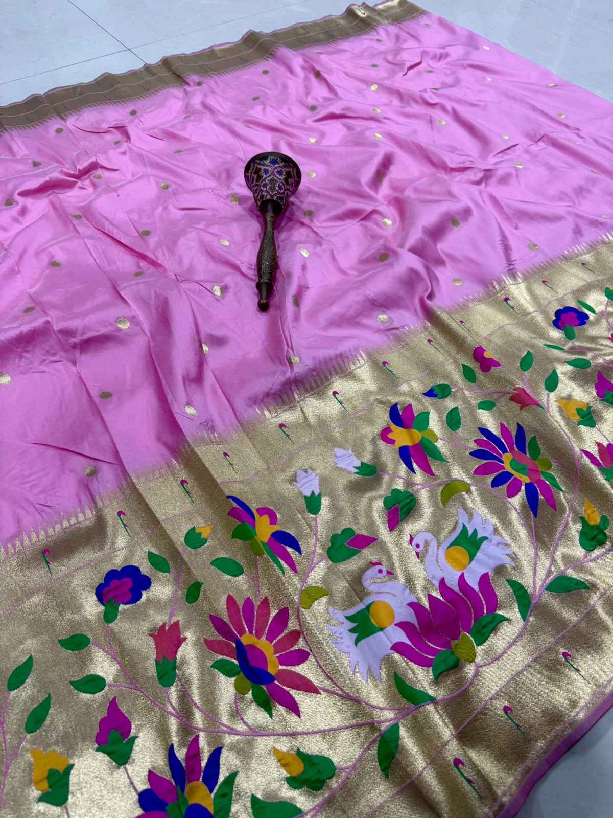 SOFT BANARASI PAITHANI SILK ZARI WEAVING UNSTICH LAHENGA CHOLI 2