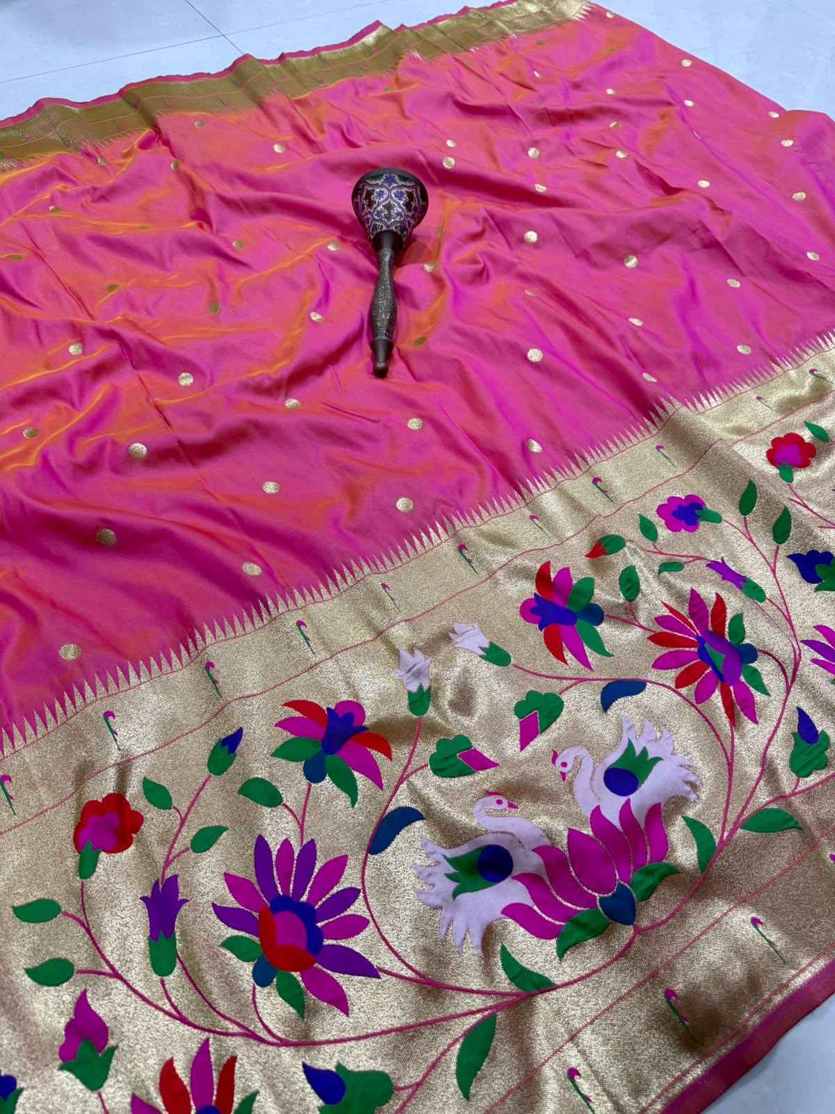 SOFT BANARASI PAITHANI SILK ZARI WEAVING UNSTICH LAHENGA CHOLI 2
