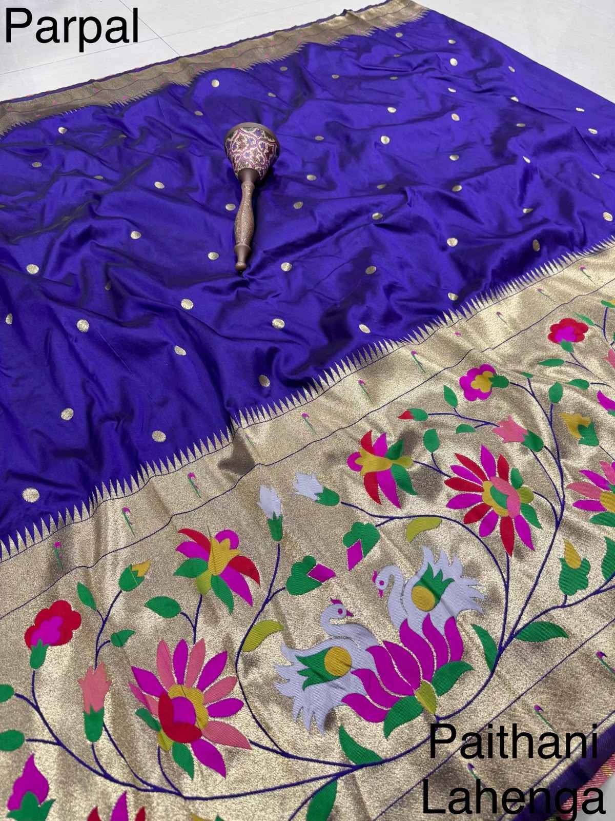SOFT BANARASI PAITHANI SILK ZARI WEAVING UNSTICH LAHENGA CHOLI 2