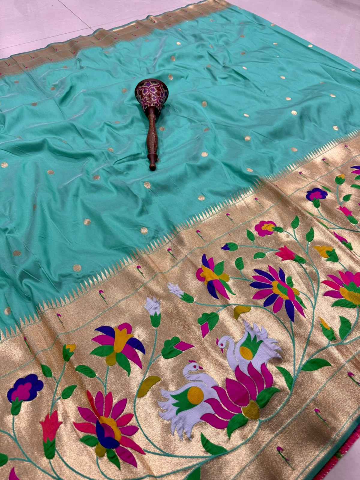 SOFT BANARASI PAITHANI SILK ZARI WEAVING UNSTICH LAHENGA CHOLI 2
