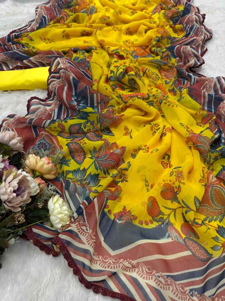 SOFT FOX GEORGETTE FANCY SAREE
