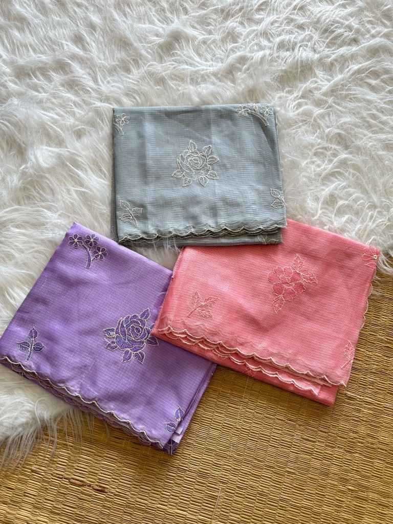 Thread Specification For Fabric SOFT KOTA DORIYA EMBROIDERY THREAD WORK SAREE WHOLESALE PRICE AT ...