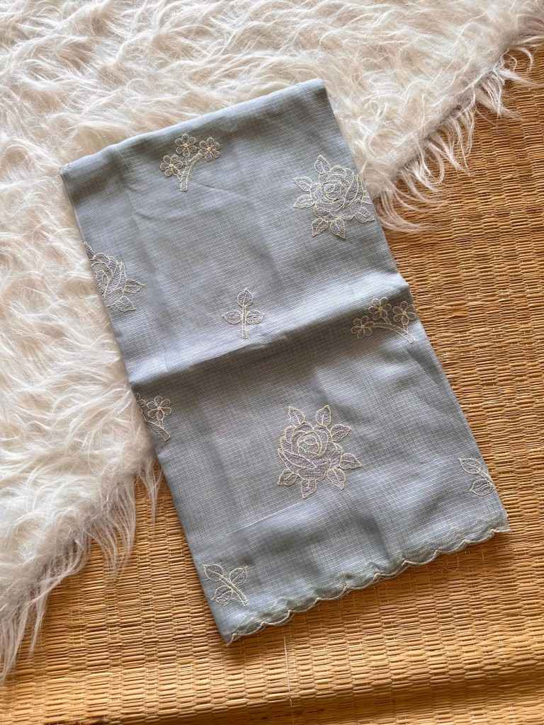 Thread Specification For Fabric SOFT KOTA DORIYA EMBROIDERY THREAD WORK SAREE WHOLESALE PRICE AT ...
