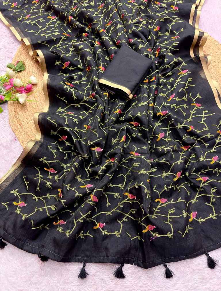 SOFT KOTA DORIYA EMBROIDERY WORK SAREE 1