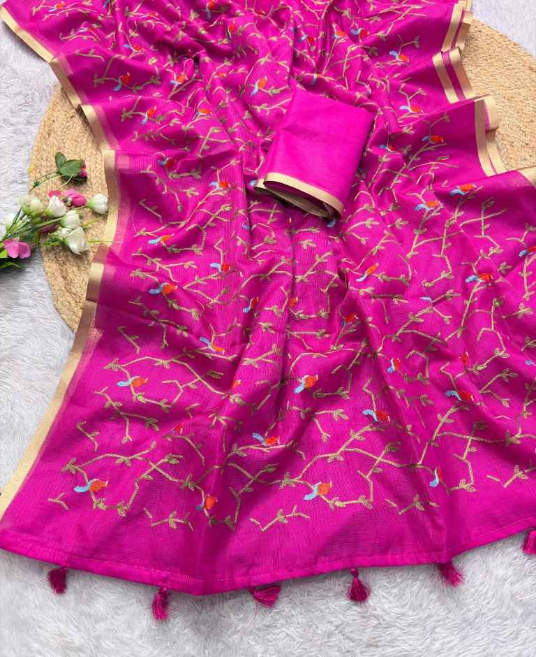 SOFT KOTA DORIYA EMBROIDERY WORK SAREE 1
