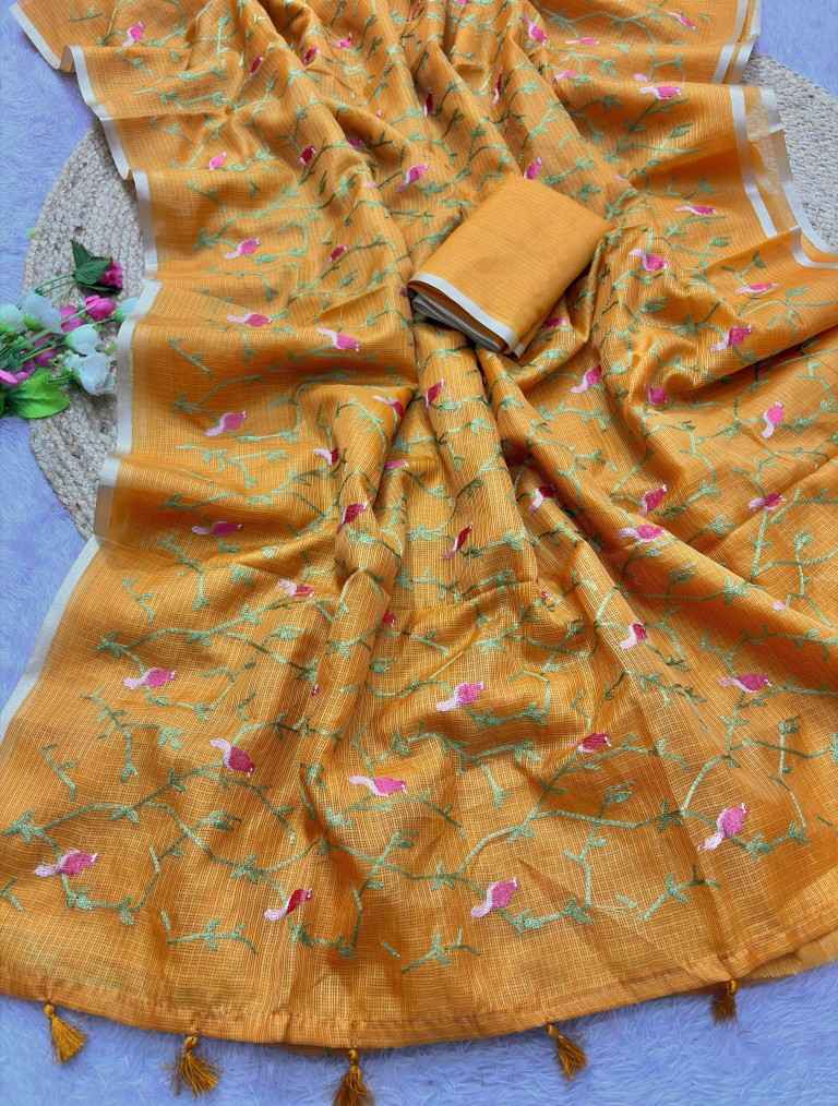 SOFT KOTA DORIYA EMBROIDERY WORK SAREE 1